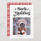 BARK HUMBUG Funny Dog: Kerstmis Feestdagenkaart (Voorkant / Achterkant)