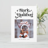 BARK HUMBUG Funny Dog: Kerstmis Feestdagenkaart (Staand voorkant)