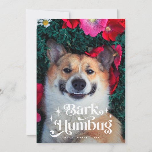 BARK HUMBUG Funny Dog Kerstmis Feestdagenkaart (Voorkant)