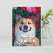 BARK HUMBUG Funny Dog Kerstmis Feestdagenkaart (Staand voorkant)