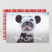 BARK HUMBUG Funny Dog Xmas Feestdagenkaart (Voorkant / Achterkant)