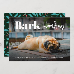 Bark Humbug Modern Custom Photo Holiday Kaart