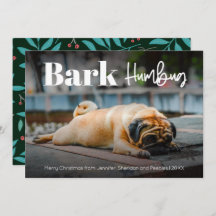 Bark Humbug Moderne Aangepaste Foto Vakantiekaart