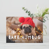 Bark Humbug | Pet Photo Holiday Card Feestdagenkaart (Staand voorkant)