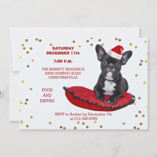 BARK Humbug Schattigee Bulldog Kerstfeest Kaart (Achterkant)