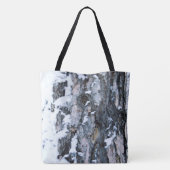 Bark in sneeuw tote bag (Achterkant)