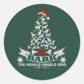 Bark Kersthond Novelty Ronde Sticker (Voorkant)