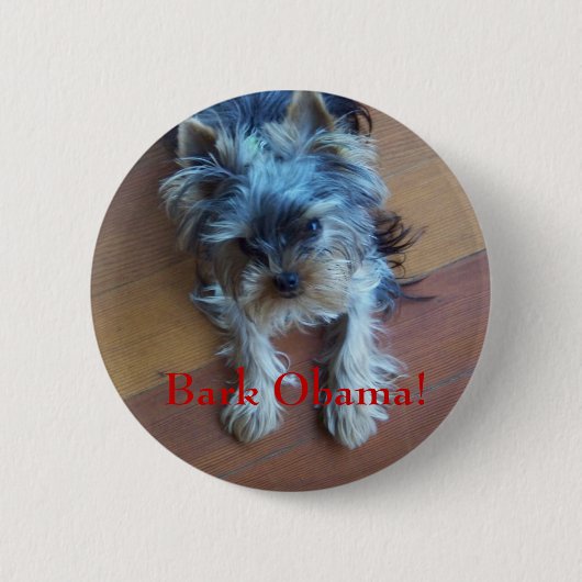 Bark Obama! Ronde Button 5,7 Cm (Voorkant)