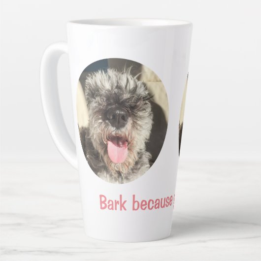 Bark omdat je kunt latte mok (Linkerhoek)