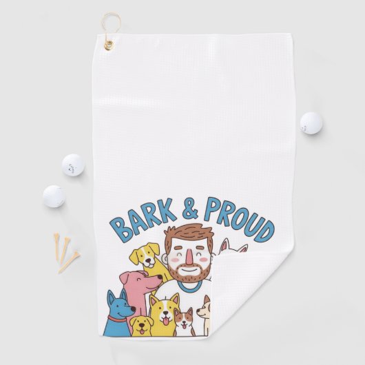 Bark & Proud Dog Dad Vaderdag Golfhanddoek