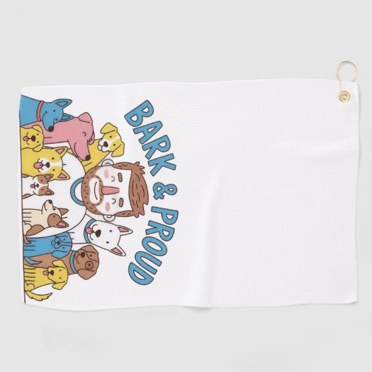 Bark & Proud Dog Dad Vaderdag Golfhanddoek (Horizontaal)