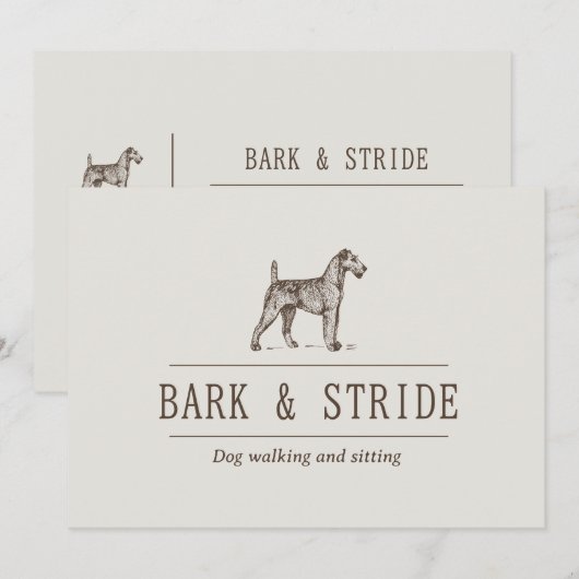 Bark & Stride Honden Uitlaten Zakelijke QR-code Kaart (Voorkant / Achterkant)
