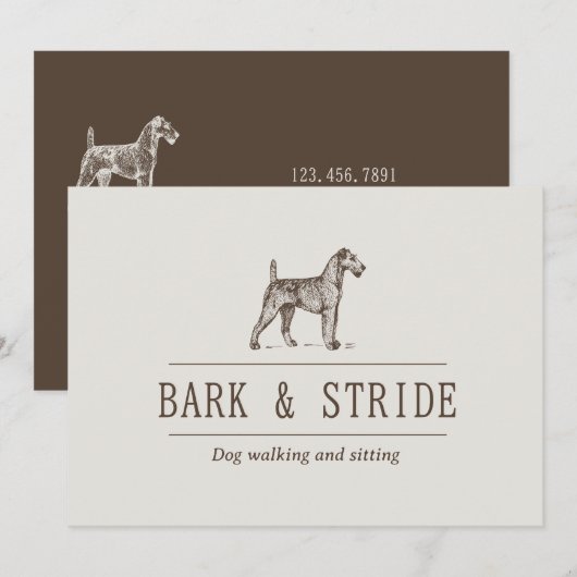 Bark & Stride Honden Uitlaten Zakelijke QR-code  Kaart (Voorkant / Achterkant)