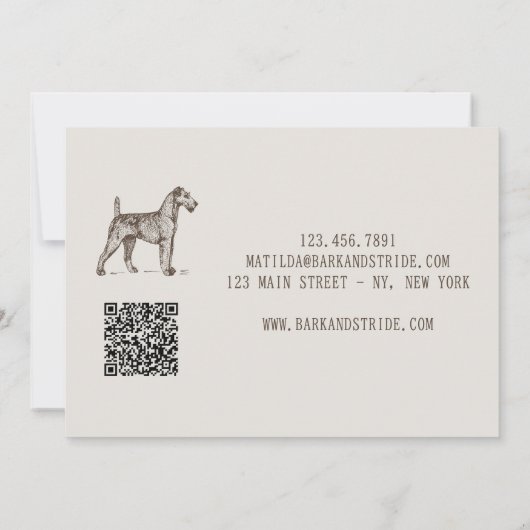 Bark & Stride Honden Uitlaten Zakelijke QR-code Kaart (Achterkant)