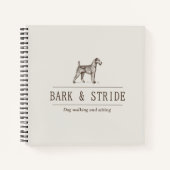 Bark & Stride Honden Uitlaten Zakelijke QR-code Notitieboek (Voorkant)