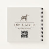 Bark & Stride Honden Uitlaten Zakelijke QR-code Notitieboek (Achterkant)