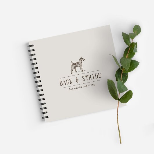 Bark & Stride Honden Uitlaten Zakelijke QR-code Notitieboek