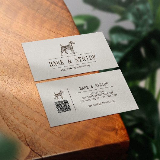 Bark & Stride Honden Uitlaten Zakelijke QR-code Visitekaartje