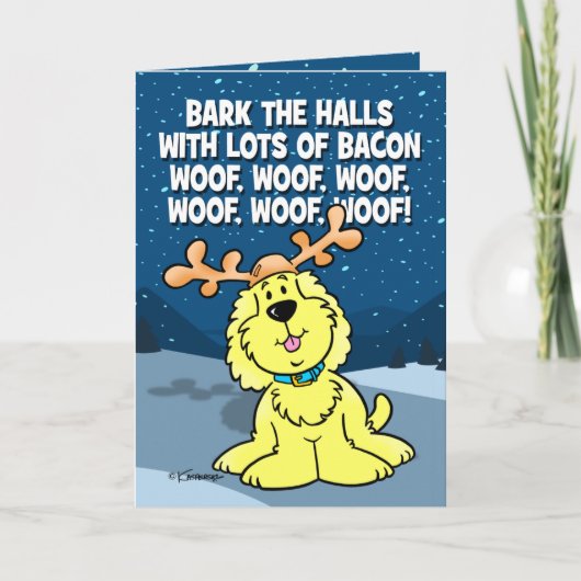 Bark The Halls Feestdagen Kaart (Voorkant)