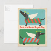 Bark the Herald Angels Feestdagenkaart (Voorkant / Achterkant)