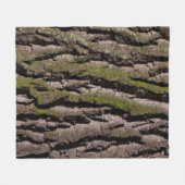 Bark tree oak moss trunk wood fleece deken (Voorkant (Horizontaal))