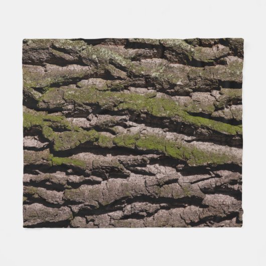 Bark tree oak moss trunk wood fleece deken (Voorkant (Horizontaal))