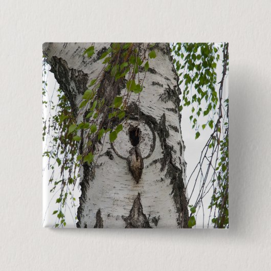 BARK TREE VIERKANTE BUTTON 5,1 CM (Voorkant)
