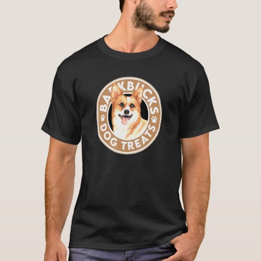 Barkbucks Hondenbrokken Corgi T-shirt (Voorkant)