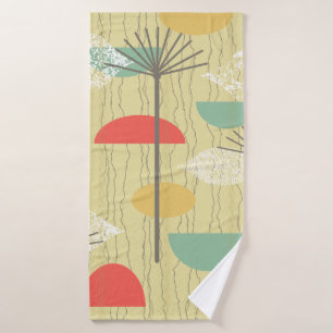 Barkcloth Abstracte Flowers Badhanddoek