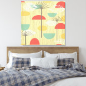 Barkcloth Abstracte Flowers Canvas Afdruk (Insitu (Slaapkamer))