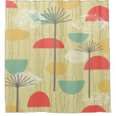 Barkcloth Abstracte Flowers Douchegordijn (Voorkant)