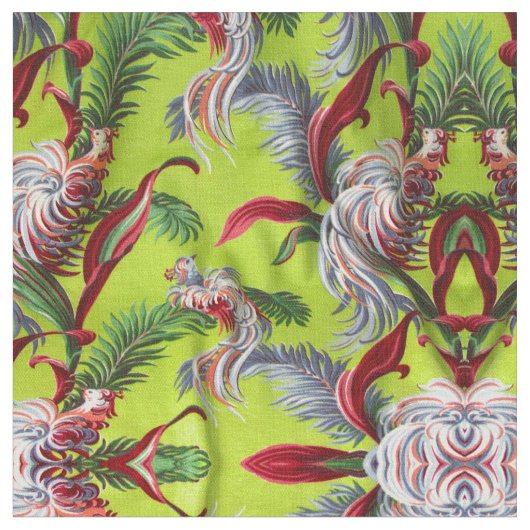 Barkcloth Abstracted Tiki Island Decor Stof (Close Up)