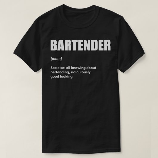 Barkeeper Bartender Funny Definition T-shirt (Design voorkant)