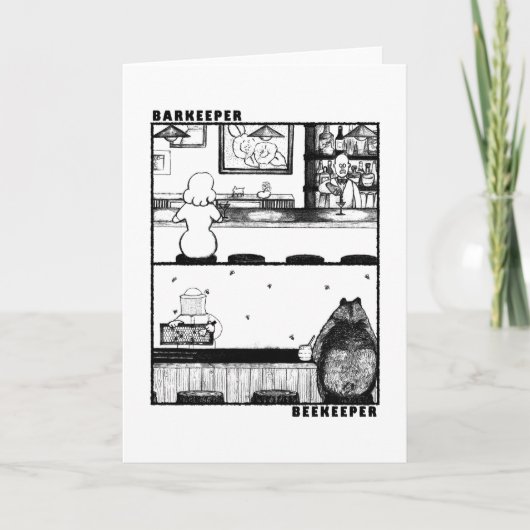 Barkeeper en imker notitiekaartje (Voorkant)