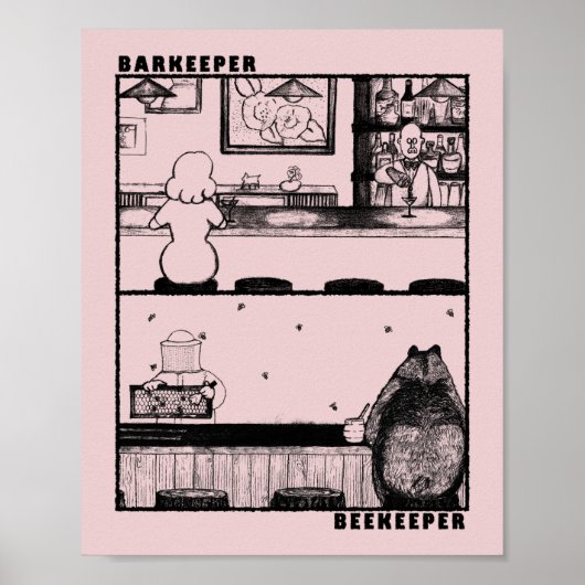 Barkeeper en imker poster (Voorkant)