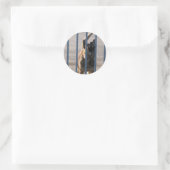 Barkeerhond Ronde Sticker (Tas)