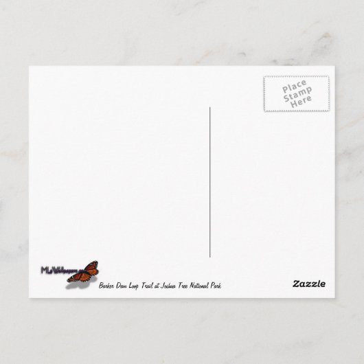 Barker Dam Loop Trail bij Joshua Tree National Par Briefkaart (Achterkant)