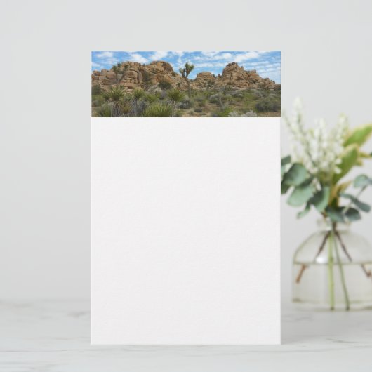 Barker Dam Loop Trail bij Joshua Tree National Par Briefpapier (Staand voorkant)