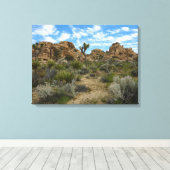 Barker Dam Loop Trail bij Joshua Tree National Par Canvas Afdruk (Insitu (Houten vloer))