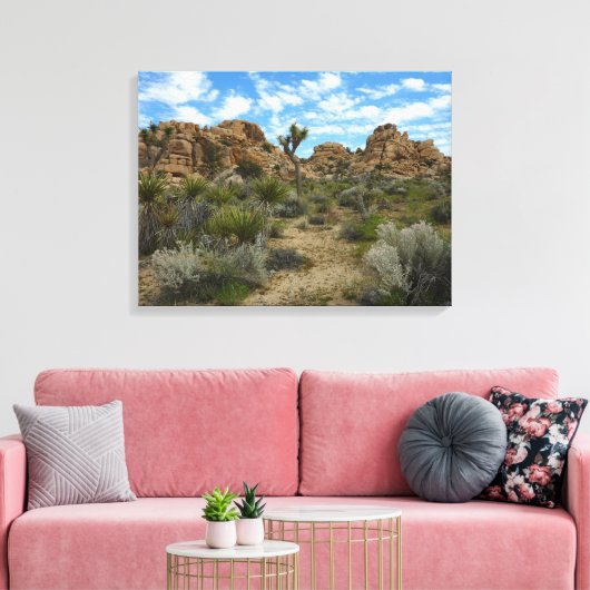 Barker Dam Loop Trail bij Joshua Tree National Par Canvas Afdruk (Insitu (Woonkamer))