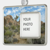 Barker Dam Loop Trail bij Joshua Tree National Par Verzilverd Omlijst Ornament (Links)