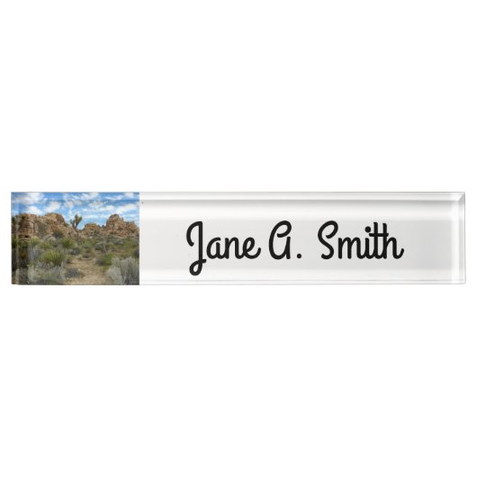 Barker Dam Loop Trail in het Joshua Tree National Naambordje (Voorkant)