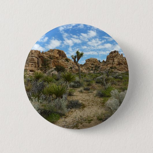 Barker Dam Loop Trail in het Joshua Tree National Ronde Button 5,7 Cm (Voorkant)