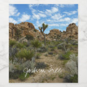 Barker Dam Loop Trail in het Joshua Tree National Wijn Etiket (Enkel label)