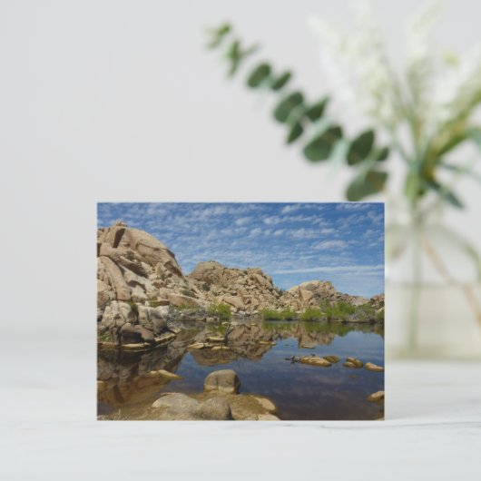 Barker Dam reflectie bij Joshua Tree I Briefkaart (Staand voorkant)