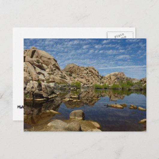 Barker Dam reflectie bij Joshua Tree I Briefkaart (Voorkant / Achterkant)