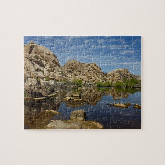 Barker Dam reflectie bij Joshua Tree I Legpuzzel (Horizontaal)