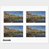 Barker Dam reflectie bij Joshua Tree I Rechthoekige Sticker (Vel)