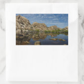 Barker Dam reflectie bij Joshua Tree I Rechthoekige Sticker (Tas)