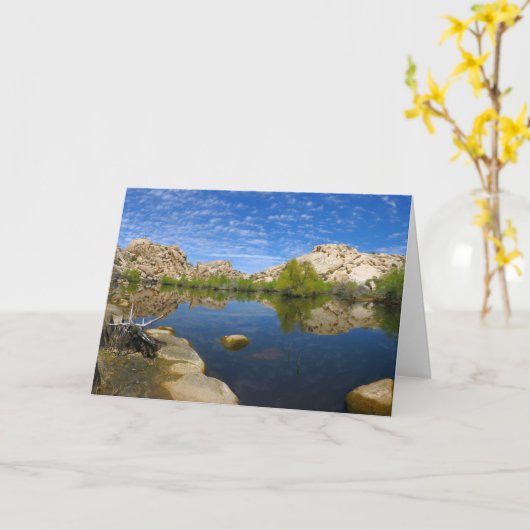 Barker Dam reflectie bij Joshua Tree II Kaart (Gele Bloem)